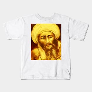 Averroes Golden Portrait | Averroes Artwork 9 Kids T-Shirt